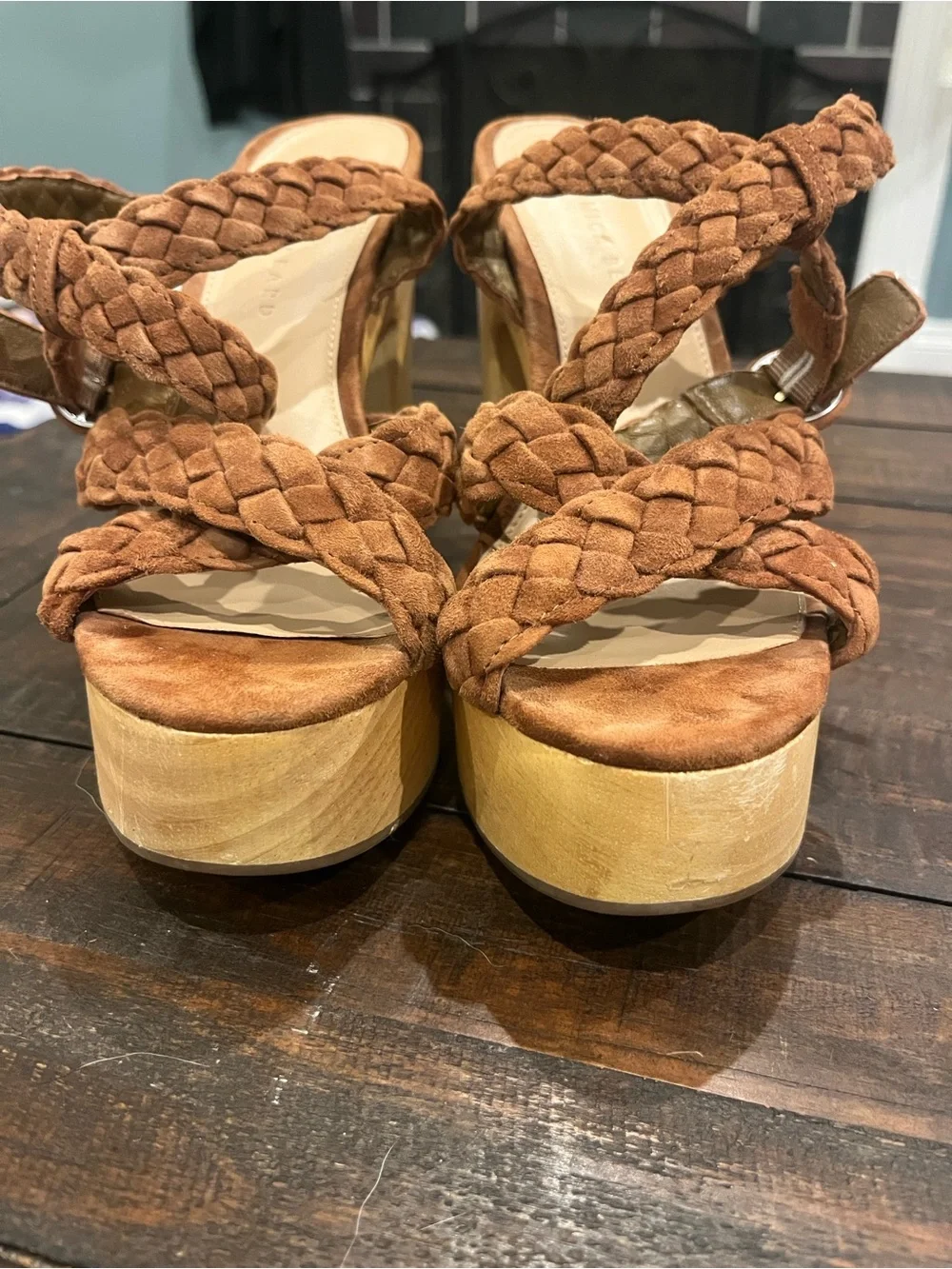Veronica Beard Gael Hazelwood Suede Platform Sandals